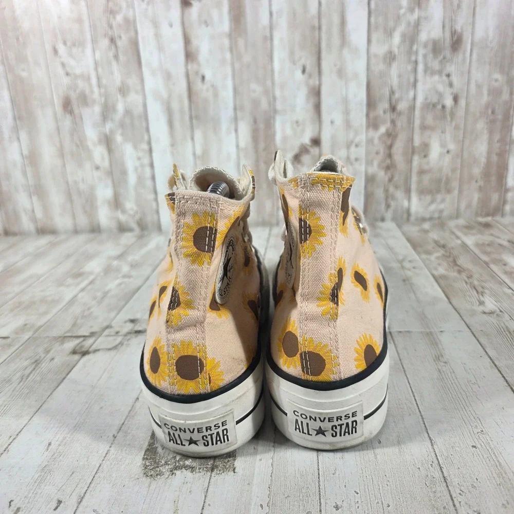 Converse Chuck Taylor All Star Lift Hi Sunflower Peach Platform Sneakers 572403C - Picture 3 of 8